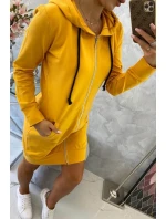 Mikina s kapucňou v horčicovej farbe