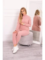 Dvojdielny sveterový set alpaka tmavo púdrovo ružový