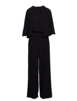 S397 Kombinéza so širokými rukávmi a rozdeleným chrbtom - čierna S397 Kombinéza so širokými rukávmi a rozdeleným chrbtom - čierna