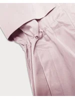 Dámska púdrovo ružová bunda s ohrnutými rukávmi LHD (LHD-24591)