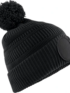 Beechfield B 530R Pletená čiapka Patch „Fan“ 53.530R čierna