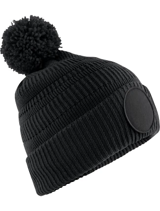 Beechfield B 530R Pletená čiapka Patch „Fan“ 53.530R čierna