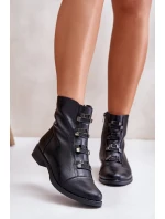 Ocieplane Botki Damskie Na Zamek Czarne Evalith