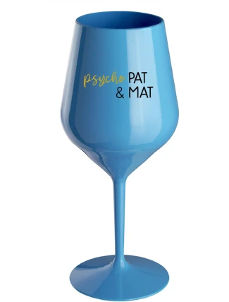 PSYCHO PAT&MAT - modrá nerozbitná sklenice na víno 470 ml PSYCHO PAT&MAT - modrá nerozbitná sklenice na víno 470 ml