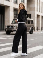 Dámsky set nohavíc so širokými nohavicami GALAXY GLOW black FashionStreet AY0952