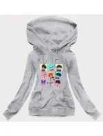 Šedá dámska športová mikina s potlačou (N7283)
