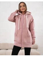 Dámska hrubá mikina na zips Goodlookin svetlo ružová (551)