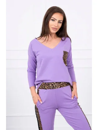 Sada s leopardím potlačou fialovej farby