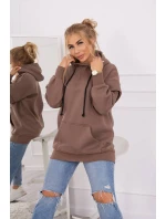 Zateplená mikina s polovičným zipsom mocca Zateplená mikina s polovičným zipsom mocca