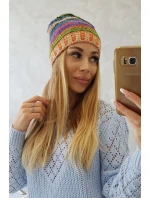 Krystyna fleecová čiapka K207 nevädza + oranžová