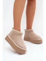 Dámské sněhule z přírodního semiše béžové Mairene