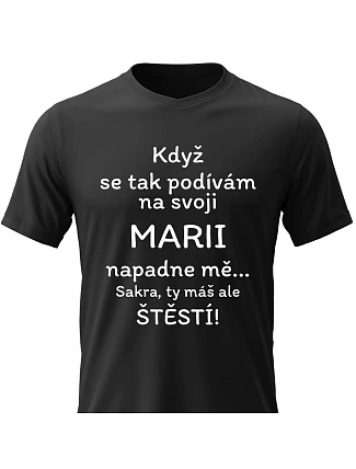 Pánske bavlnené tričko s potlačou - FEATURES - ROBERT - čierne