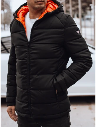 Pánska prešívaná zimná bunda s kapucňou čierna FashionStreet TX4895