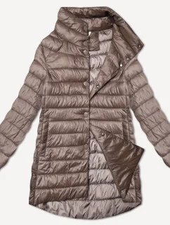 Hnedá dámska prešívaná bunda so stojatým golierom Minority (P3-6908-305)