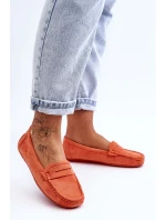 Damskie Zamszowe Mokasyny Pomarańczowe Lenvie