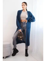 Dlhý svetrík tmavý denim