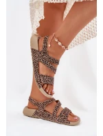 Dámske kožené sandále Zazoo K1004 Leopard