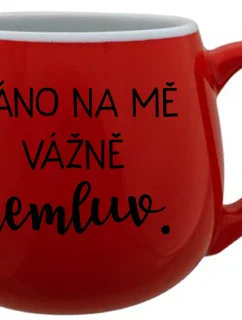I'M DEARLY LOVING IT - červený keramický hrnček 300 ml
