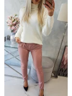 Dvojvrstvové velúrové nohavice tmavo ružové Dvojvrstvové velúrové nohavice tmavo ružové