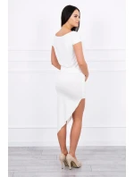 Asymetrické šaty vo farbe ecru