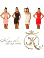 Dámske sexy mini šaty 0000STYLE7 Light beige - KouCla