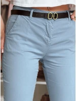 Dámske nohavice chinos s opaskom LINESKA modré FashionStreet UY2577