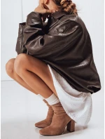 Dámske semišové čižmy na podpätku béžové FashionStreet ZY1225