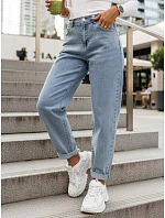 Dámske džínsy s vysokým pásom balónového strihu modré FashionStreet UY2963