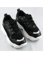 Čierne dámske šnurovacie tenisky "sneakers" (172)