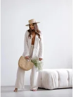 Béžový dámsky oblek s plátnom (VE48)