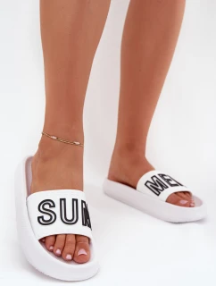 Klapki Damskie Na Grubej Podeszwie SUMMER Vinceza 76051 Białe