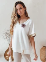 Dámska oversize blúzka SHINE LOVE white FashionStreet RY2913 Dámska oversize blúzka SHINE LOVE white FashionStreet RY2913