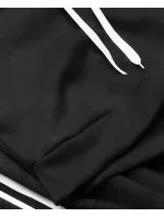 Čierny teplákový komplet s krátkou mikinou (8C67-3)