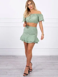 Tmavo mätová vyšívaná sada