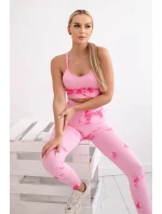 Fitness set top + legíny push up ružová + fuchsiová Fitness set top + legíny push up ružová + fuchsiová
