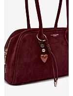 Ekologická semišová kabelka s přívěskem Bordó Noelia