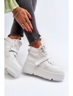 Zazoo 3450 Skórzane Sneakersy Damskie Białe