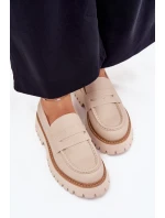 Dámske mokasíny na platforme Big Star - béžové