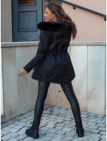 Dámska zimná bunda s kožušinou ERISS black FashionStreet TY4551 Dámska zimná bunda s kožušinou ERISS black FashionStreet TY4551