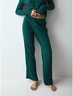 Dámske nohavice Versatile Rib Straight Trousers, zelené – Green – TRIUMPH