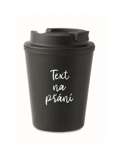 TEXT NA PŘÁNÍ - černý termohrnek 300 ml