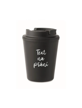 TEXT NA PŘÁNÍ - černý termohrnek 300 ml