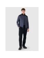 Pánska páperová trekingová vesta s Primaloftom Black 4F 4FWSS25TVJAM177-22S pánska