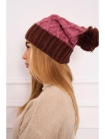 Milano fleecová čiapka K203 tmavo ružová+hnedá Milano fleecová čiapka K203 tmavo ružová+hnedá