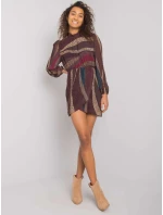 Šaty DHJ SK 15265.90 tmavohnedá