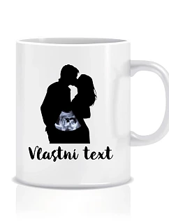 Personalizovaný klasický biely hrnček s objemom 300 ml s potlačou a ultrazvukom