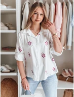 Dámske nadrozmerné tričko s hviezdami ASTROWIA white FashionStreet DY0452 Dámske nadrozmerné tričko s hviezdami ASTROWIA white FashionStreet DY0452