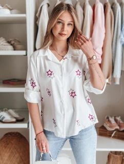 Dámske nadrozmerné tričko s hviezdami ASTROWIA white FashionStreet DY0452