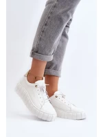 Zazoo 2919 Damskie Skórzane Półbuty Na Grubej Podeszwie Białe Zazoo 2919 Damskie Skórzane Półbuty Na Grubej Podeszwie Białe