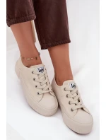 Trampki Damskie Na Platformie LEE ISLA C WOMEN LOW 50253001.35E Beżowe